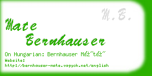 mate bernhauser business card